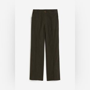 H&M linen blended pants in dark green sz L